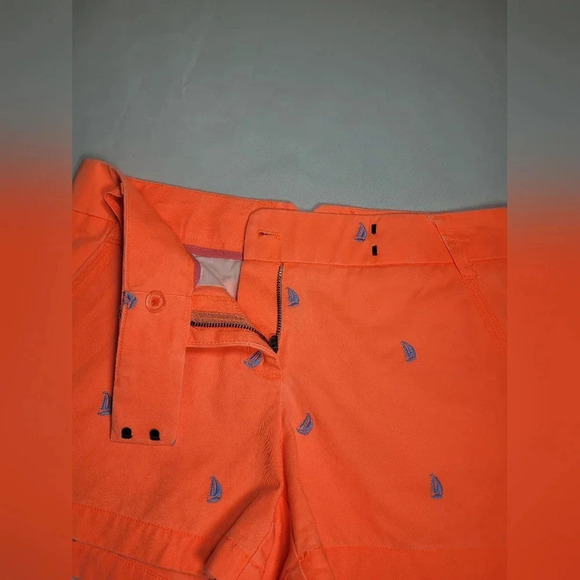 J. Crew Novelty Print Sail Boat Chino Broken-In Cotton Shorts sz 6 - Picture 3 of 7